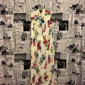 Long white flowered dress